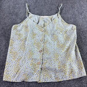 Saints & Hearts Camisole Women Large Blue Floral Button Front Adjustable Straps
